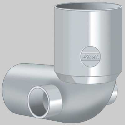 CURVA WC CON DUE ATTACCHI LATERALI  Ø 100  40/40     NICOLL