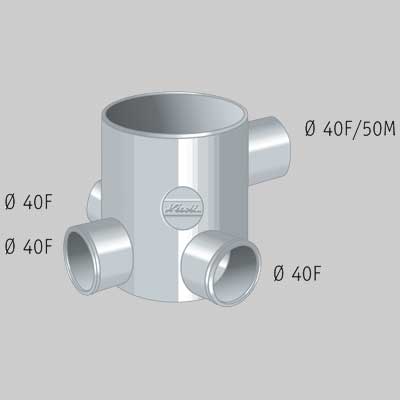 POZZETTO A PAVIMENTO 4 VIE BASSO  10040     NICOLL