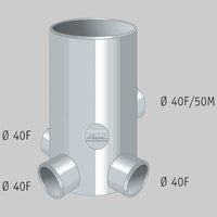 POZZETTO A PAVIMENTO 4 VIE ALTO  10040     NICOLL