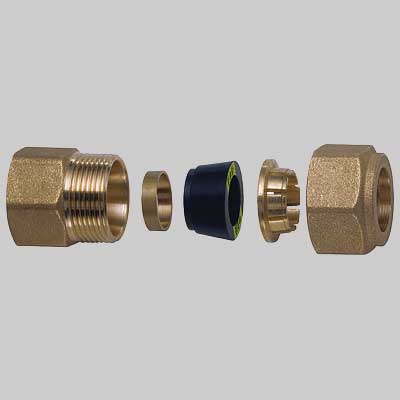 NIPLES FEMMINA CON KIT DI TENUTA PER TUBO RAME  1/2 x 10     FAR