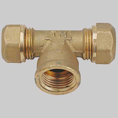 RACCORDO A TEE FEMMINA CON OGIVA P.T.E.F.  18 x 3/4 x 18  3/4     TIEMME