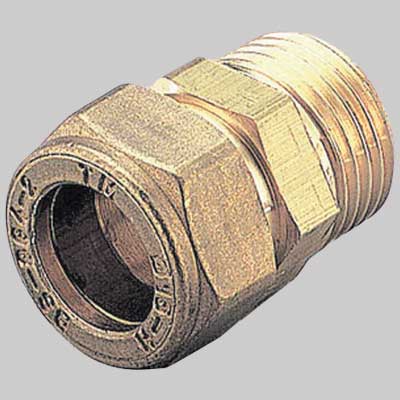 RACCORDO DRITTO MASCHIO CON OGIVA OTTONE  18 x 3/4     TIEMME