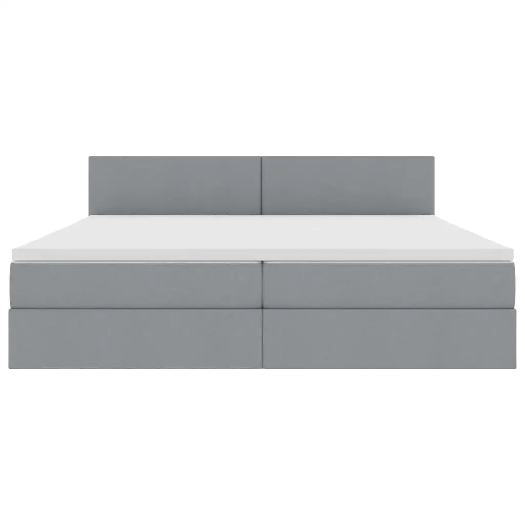 Letto con contenitore LED e materasso Grigio Chiaro