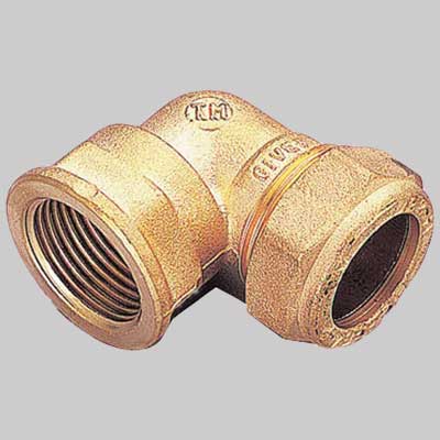 RACCORDO CURVO FEMMINA CON OGIVA OTTONE  18 x 3/4     TIEMME