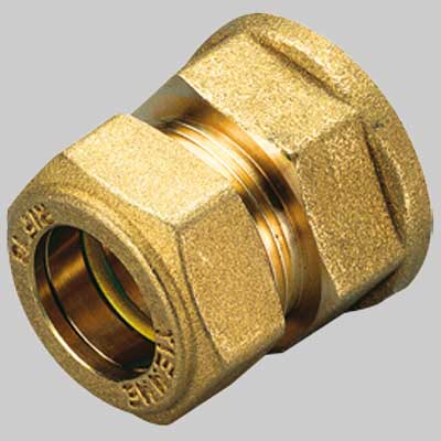 RACCORDO DIRITTO FEMMINA CON ORING GIALLO  14 x 3/4     TIEMME