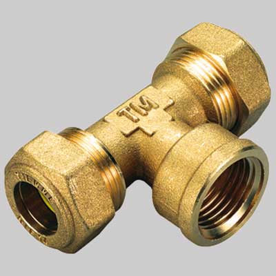 RACCORDO A TEE FEMMINA CON ORING GIALLO  22 x 3/4     TIEMME