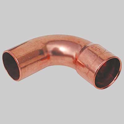 CURVA RAME 90  ° A SALDARE MASCHIO/FEMMINA  18 x 18     MADE IN ITALY