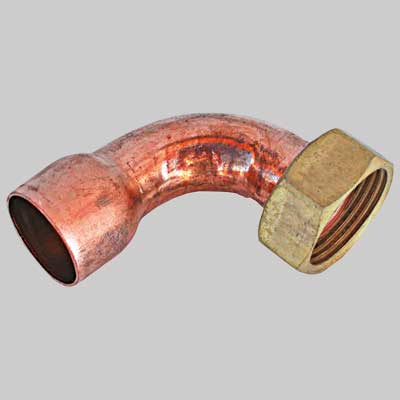 CURVA A 90  ° A SALDARE FEMMINA DADO GIREVOLE  18 x 3/4     MADE IN ITALY