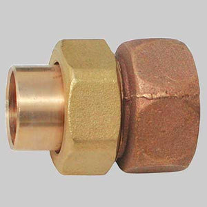 BOCCHETTONE BRONZO DIRITTO 3 PEZZI FILETTATO FEMMINA A SALDARE FEMMINA  18 x 3/4     MADE IN ITALY