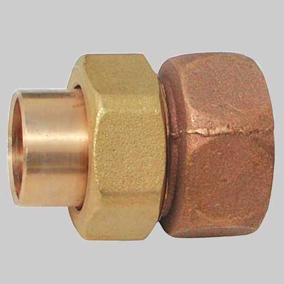 BOCCHETTONE BRONZO DIRITTO 3 PEZZI FILETTATO FEMMINA A SALDARE FEMMINA  22 x 1     MADE IN ITALY