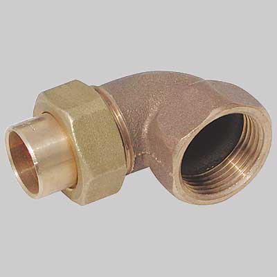 BOCCHETTONE A GOMITO BRONZO A 3 PEZZI FILETTATO FEMMINA A SALDARE FEMMINA  28 x 1     MADE IN ITALY