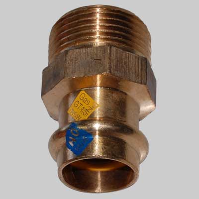 RACCORDO BRONZO DIRITTO MASCHIO A PRESSARE  22 x 1     MADE IN ITALY