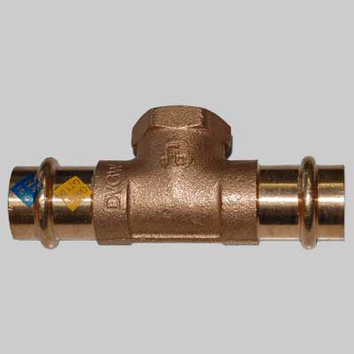 RACCORDO BRONZO TEE FEMMINA A PRESSARE  15 x 1/2 x 15     MADE IN ITALY