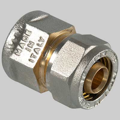 Raccordo a compressione diritto Femmina  16 x 1/2     T.D.M.