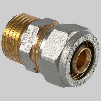 Raccordo a compressione diritto Maschio  16 x 1/2     T.D.M.