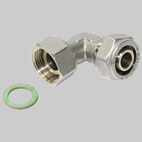 RACCORDO A COMPRESSIONE CURVO CON GIRELLO  20 x 1/2     TIEMME