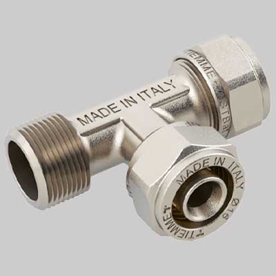 RACCORDO A COMPRESSIONE A T LATERALE MASCHIO  16x16x1/2     TIEMME