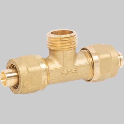 RACCORDO A TEE MASCHIO A STRINGERE APE  20 x 1/2 x 20     APE RACCORDERIE