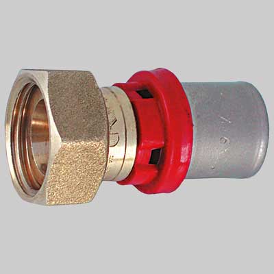 RACCORDO DIRITTO A PRESSARE CON GIRELLO CON GUARNIZIONE  16 x 1/2 su attacco 16  1/2     TIEMME