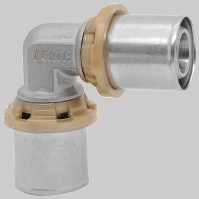 RACCORDO CURVO DOPPIO A PRESSARE  26 x 26     ICMA