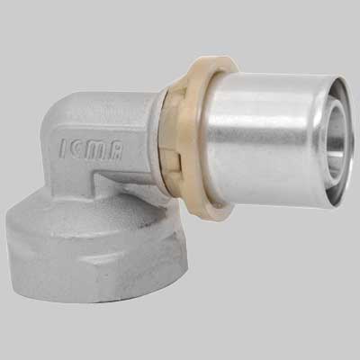 RACCORDO CURVO FEMMINA A PRESSARE  20 x 3/4     ICMA