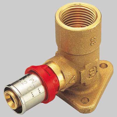 RACCORDO CURVO FEMMINA CON FLANGIA H=50 A PRESSARE TIEMME  16 x 1/2     TIEMME