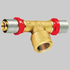 RACCORDO A TEE FEMMINA A PRESSARE TIEMME  26 x 3/4 x 26     TIEMME