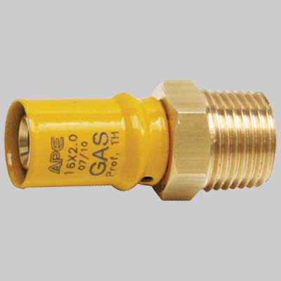 RACCORDO A PRESSARE DIRITTO MASCHIO PER GAS  26 x 3/4     APE RACCORDERIE