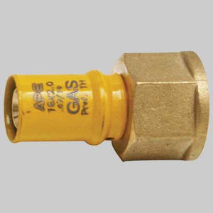 RACCORDO A PRESSARE DIRITTO FEMMINA PER GAS  20 x 1/2     APE RACCORDERIE