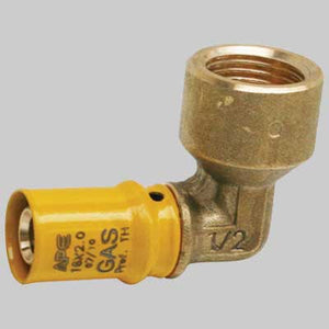 RACCORDI A PRESSARE CURVO FEMMINA PER GAS  20 x 1/2     APE RACCORDERIE
