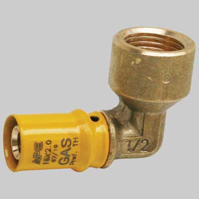 RACCORDI A PRESSARE CURVO FEMMINA PER GAS  20 x 1/2     APE RACCORDERIE