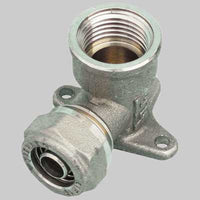 RACCORDO A GOMITO FEMMINA CON FLANGIA PER TUBO COBRAPEX  1/2 x 18 S. 2,5     TIEMME