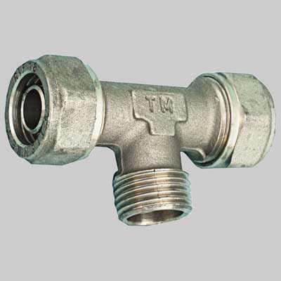RACCORDO A TEE MASCHIO PER TUBO COBRAPEX  22 x 1/2 x 22 S. 3     TIEMME