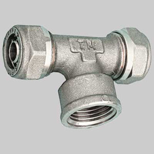 RACCORDO A TEE FEMMINA PER TUBO COBRAPEX  15 x 1/2 x 15 S. 2,5     TIEMME