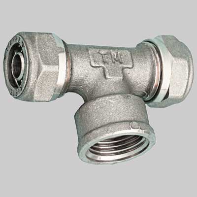 RACCORDO A TEE FEMMINA PER TUBO COBRAPEX  15 x 1/2 x 15 S. 2,5     TIEMME