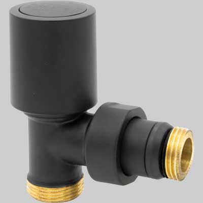 VALVOLA AIDA TERMOSTATICA A SQUADRA NERA  3/8  24x1,5     ICMA