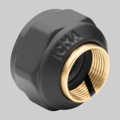 ADATTATORE RAME CALOTTA NERO OPACO  Ø 14  24x1,5     ICMA