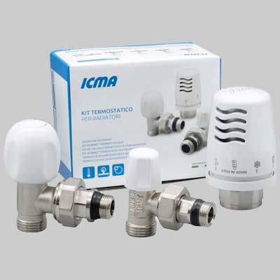 Kit termostatico a squadra tulipano  3/8     ICMA