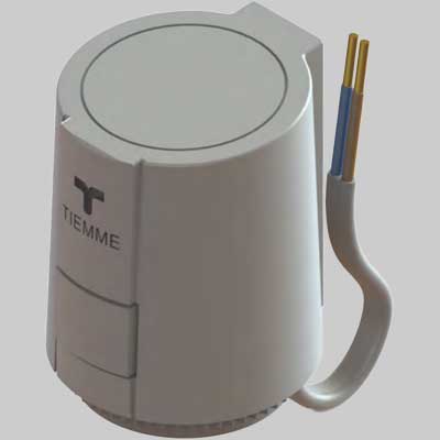 SERVOCOMANDO ELETTRONICO PER VALVOLA TERMOSTATICA 3 VIE DEVIATRICE/MISCELATRICE  24 V     TIEMME