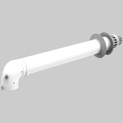 KIT COASSIALE PER SCALDINO KONA CON CURVA  60100 Cm.100     FERROLI