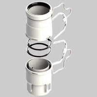 KIT RACCORDI PER TUBO FLESSIBILE Ø 80  M/F     MADE IN ITALY