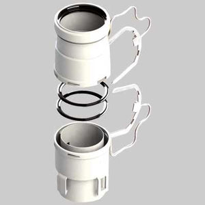 KIT RACCORDI PER TUBO FLESSIBILE Ø 80  M/F     MADE IN ITALY