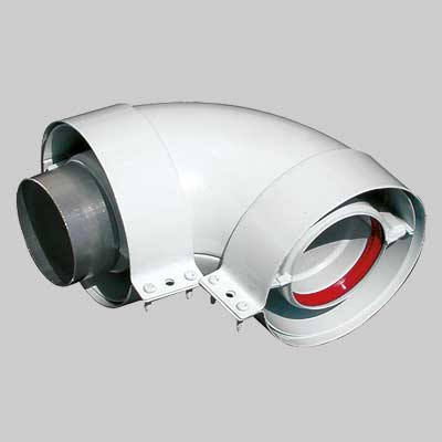 CURVA PER KIT COASSIALE A 90  °  60  100     MADE IN ITALY