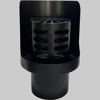 TERMINALE ORIZZONTALE A GRIGLIA INOX VERNICIATO  DM 100 M.     MADE IN ITALY