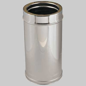 ELEMENTO DIRITTO MT 0,5 DOPPIA PARETE  Int. Ø 80  Est. Ø 130     MADE IN ITALY