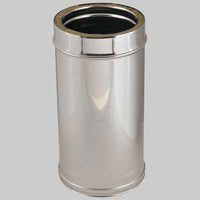 ELEMENTO DIRITTO MT 0,5 DOPPIA PARETE  Int. Ø 130  Est. Ø 180     MADE IN ITALY