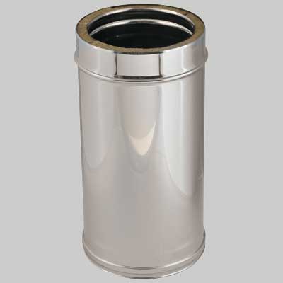 ELEMENTO DIRITTO MT 0,5 DOPPIA PARETE  Int. Ø 130  Est. Ø 180     MADE IN ITALY