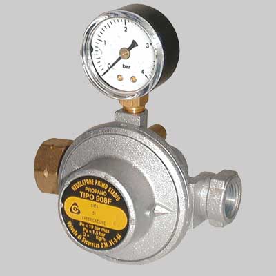 RIDUTTORE DI ALTA PRESSIONE 25 KG TARATURA FISSA  Con manometro     MADE IN ITALY