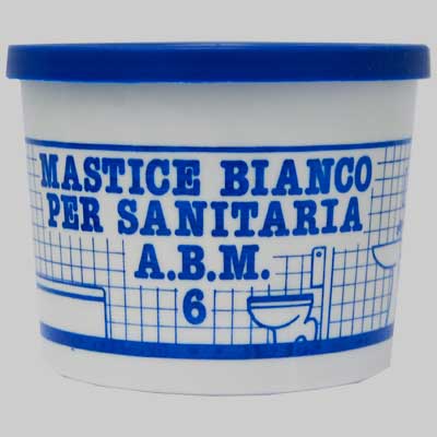 MASTICE BIANCO PER SANITARIA A.B.M.       MADE IN ITALY