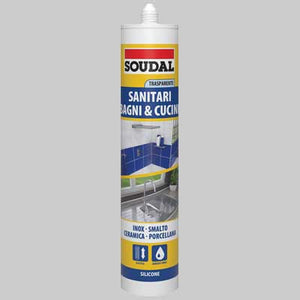 SILICONE ACETICO PER SANITARI SOUDAL ML 300  Ml 300 bianco     SOUDAL